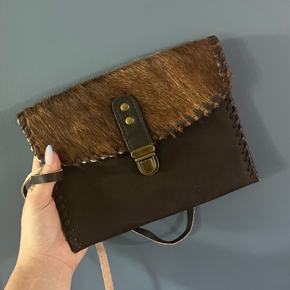 Cowhide crossbody